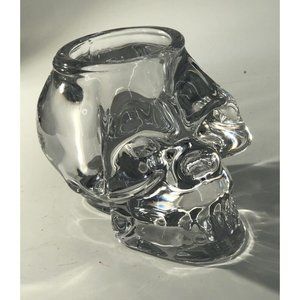 Crystal Skull Votive Candle Holder Heavy Glass Gothic D&D Halloween